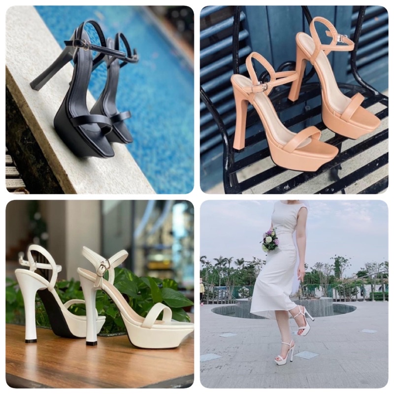HÀNG ĐẸP-Giày sandal cao gót đúp 12p quai mảnh siêu đẹp