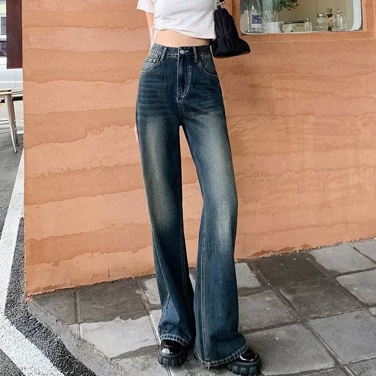 Quần Jeans Nữ Lưng Cao Ống Rộng Thời Trang Hàn Quốc
