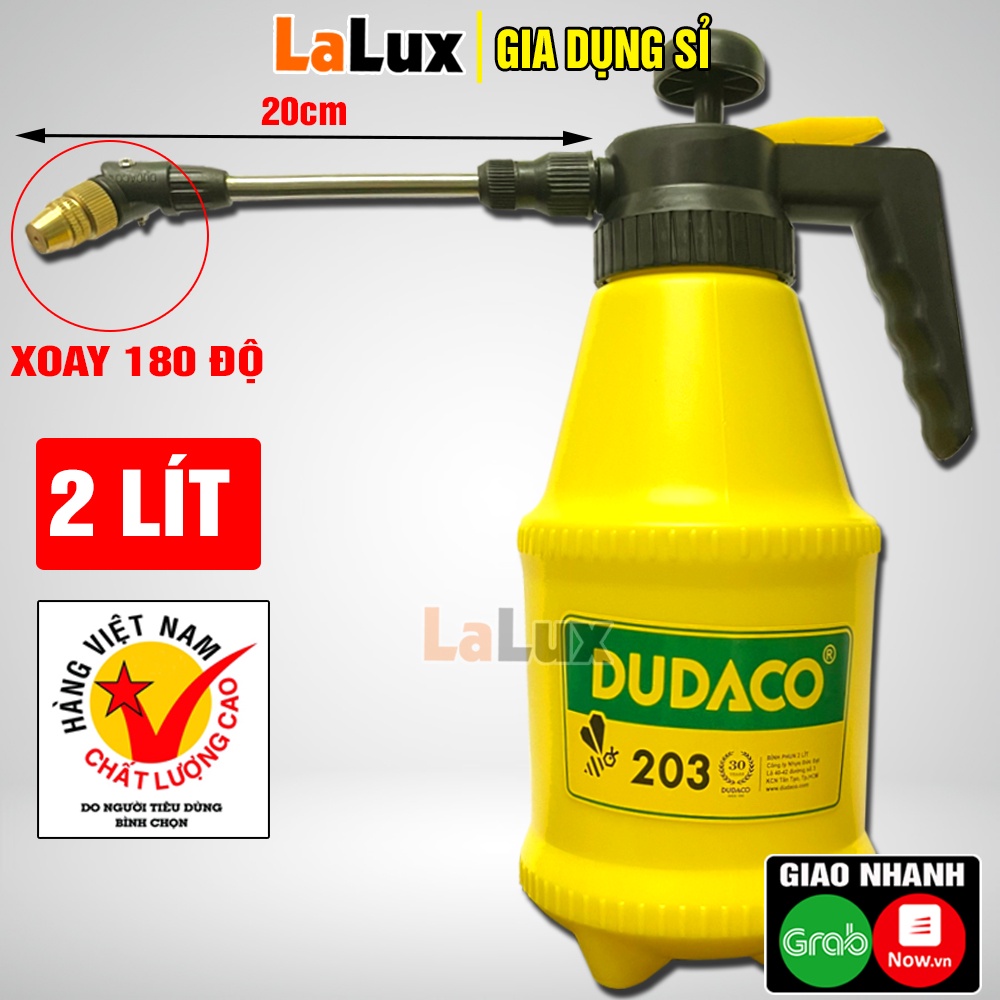 Bình Tưới Cây DUDACO 203 - Bình Xịt Tưới Cây Có Cần Dài - Béc Gật Gù Xoay 380 Độ - Bình Phun Sử Dụng Tiện Lợi 203