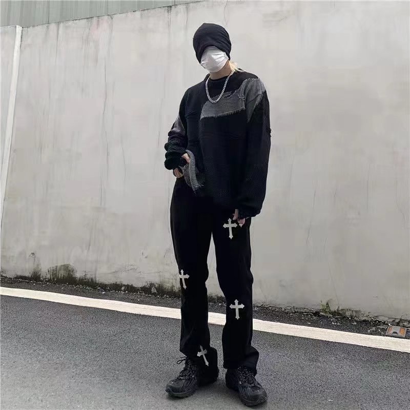 Quần jeans Dài Ống Đứng Phong Cách Âu Mỹ Thời Trang Cho Nam Thêu Chữ THập fashion bigsize unisex quần tây thường