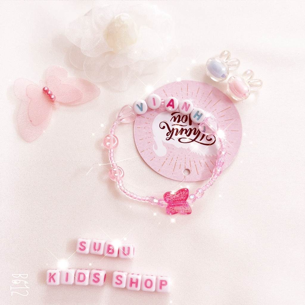 Vòng tay, lắc tay hạt cườm hanmade pastel vintage phong cách Hàn Quốc siêu dễ thương