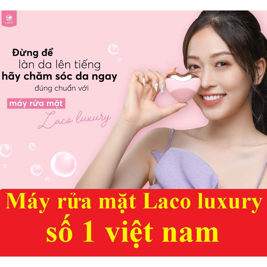 Máy rửa mặt Laco Luxury, bảo hành 12 tháng, [son,bông tẩy trang]