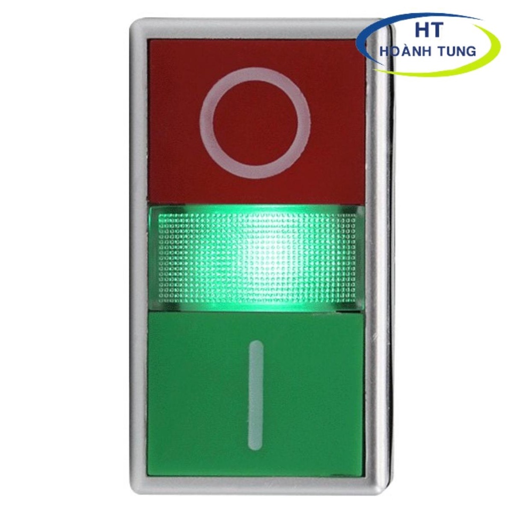 Công tắc nhấn đôi on-off có đèn LA38-11DRG phi 22mm điện áp 24VDC, 220VAC chất lượng tốt