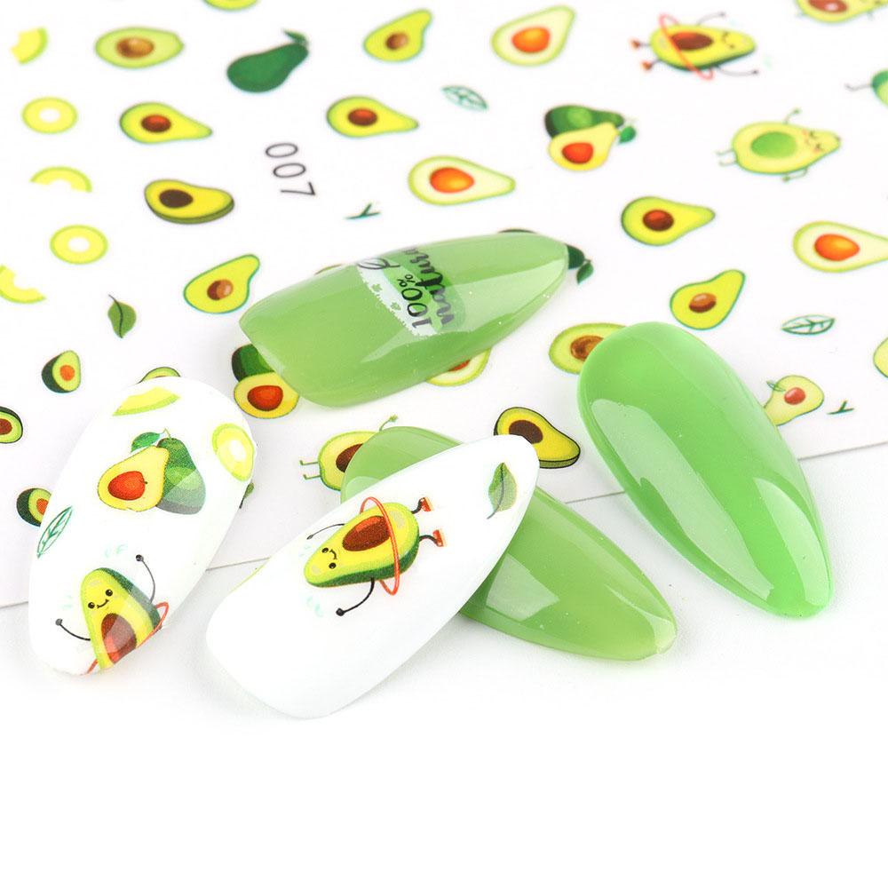 ME Miếng Dán Trang Trí Móng Tay Họa Tiết Hoạt Hình 3D Màu Xanh Lá Xinh Xắn