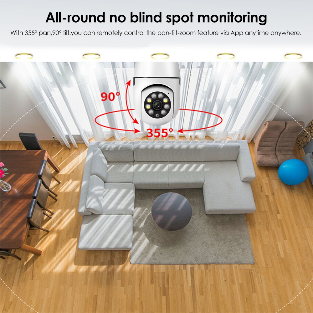 Camera An Ninh Không Dây Xoay 360 Độ HD 1080P Kết Nối Wifi Fytcam Hình Bóng Đèn