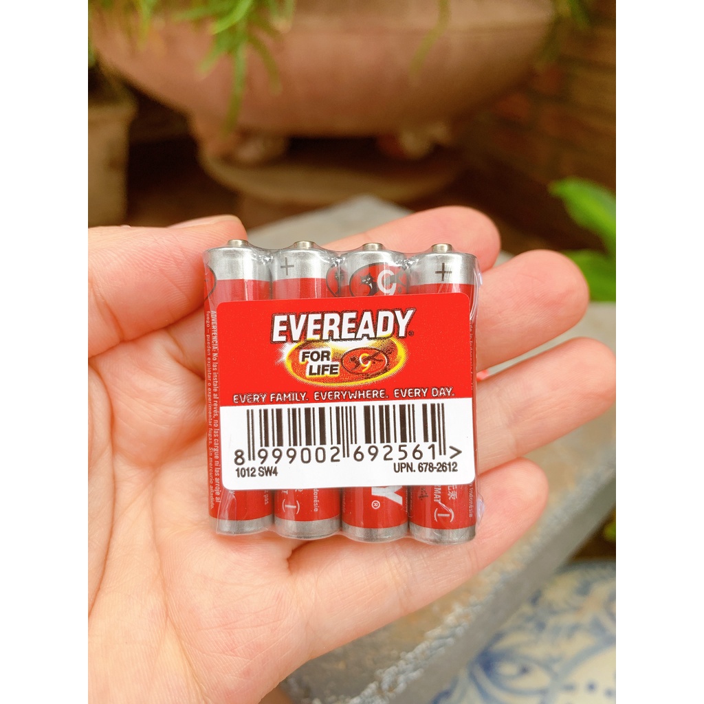 Pin Eveready AAA 1012sw4 vỉ 4 viên chính hãng