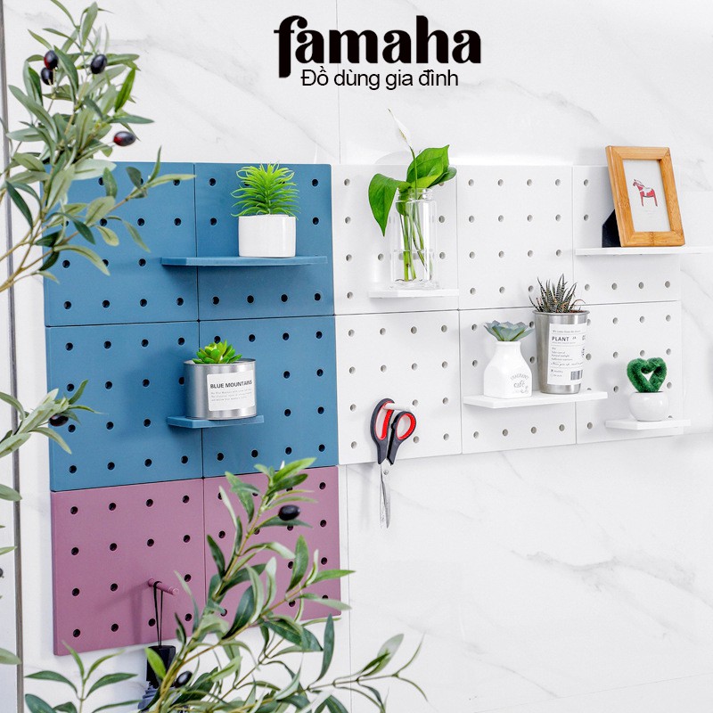 Bảng pegboard mini bảng treo lỗ trang trí , kệ treo tường đa năng FAMAHA