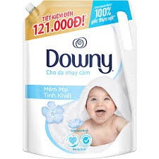 Nước xả Downy Dịu Nhẹ túi 2.6L -1.6L cho Da Nhạy Cảm