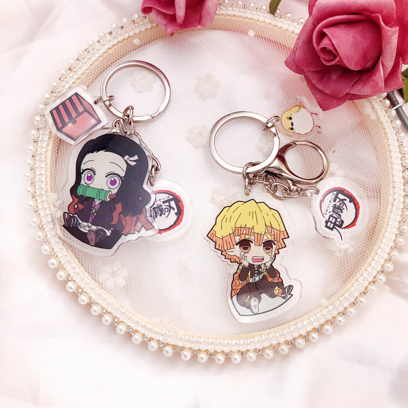 Móc Khóa Nhựa Acrylic Họa Tiết Demon Slayer A Two