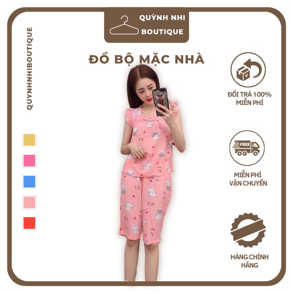 Đồ Bộ Mặc Nhà Set Đồ Lụa Lửng Mặc Nhà In Họa Tiết Hình Thú Có Size 40kg-75kg - LUA05