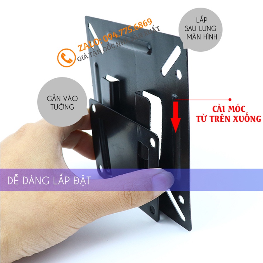 Giá Treo Màn Hình Máy Tính &amp; Tivi 14 - 27 Inch  Gắn Tường Khung Treo Màn Hình Siêu Mỏng - Model: N2