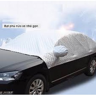 RẺ NHẤT - Bạt che nửa ô tô 3 lớp cho xe 5 chỗ và 7 chỗ
