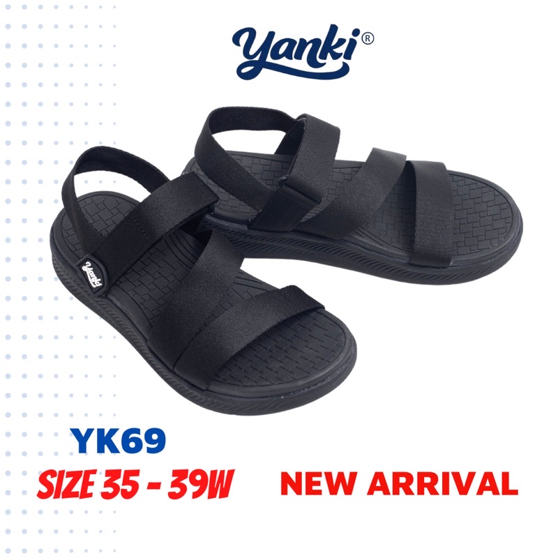 Giày Sandal Nam Nữ YANKI Màu Đen Quai Chéo Thời Trang Cao Cấp Chính Hãng YK69
