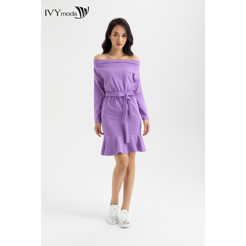 Đầm thun trễ vai thiết kế IVY moda MS 42B8343