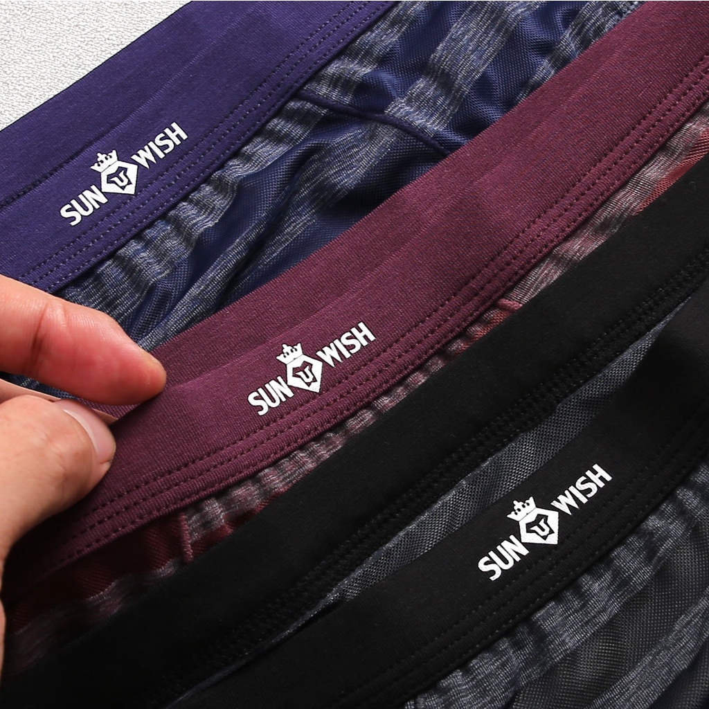 Quần sịp nam tam giác quần lót thun lạnh thông hơi bigsize cao cấp combo 3 chiếc sunwish