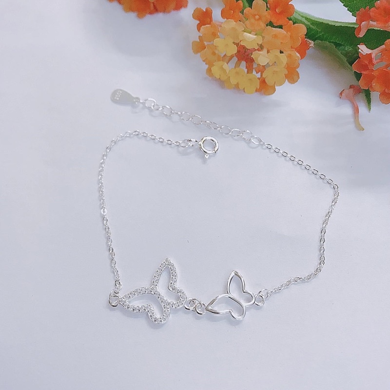 Lắc tay nữ bươm bướm Bạc ta - Vòng tay nữ - Vàng Bạc Khải Khải