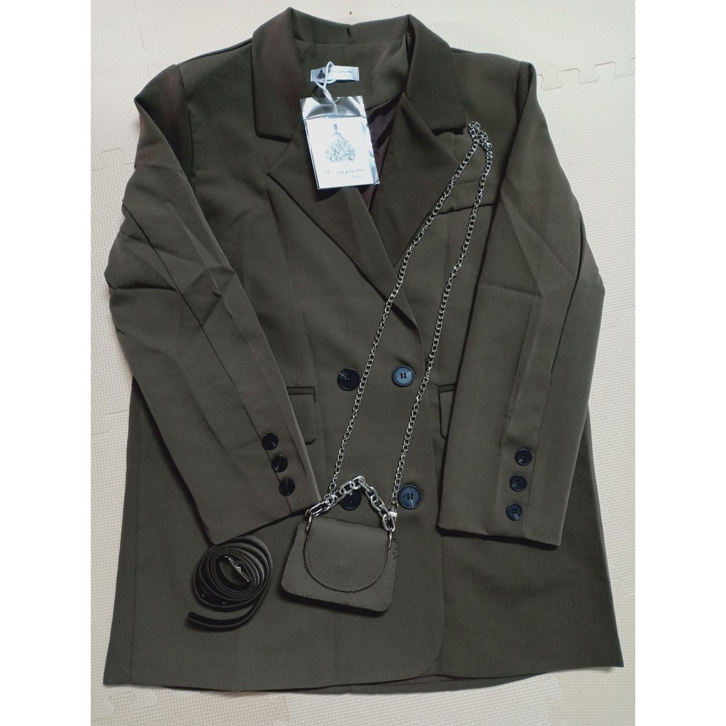 Sẵn Blazer (Hàng Đẹp)Áo blazer kèm túi thắt lưng phong cách cá tính-HC466.Ảnh thật 8 hình cuối | BigBuy360 - bigbuy360.vn