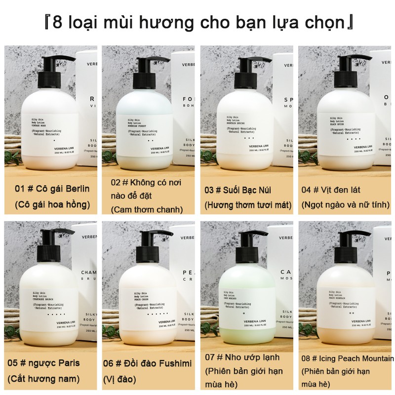 Sữa dưỡng thể Verbena Linn Nicotinamide 250ml dưỡng ẩm có hướng thơm