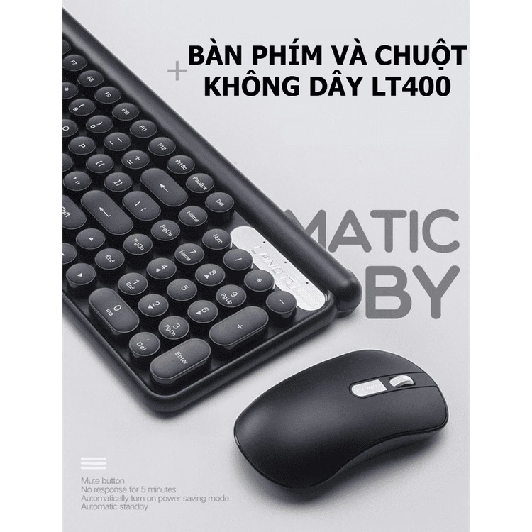 Bộ bàn phím chuột không dây LANGTU LT400 sạc pin dùng cho văn vòng, pc, laptop, tivi