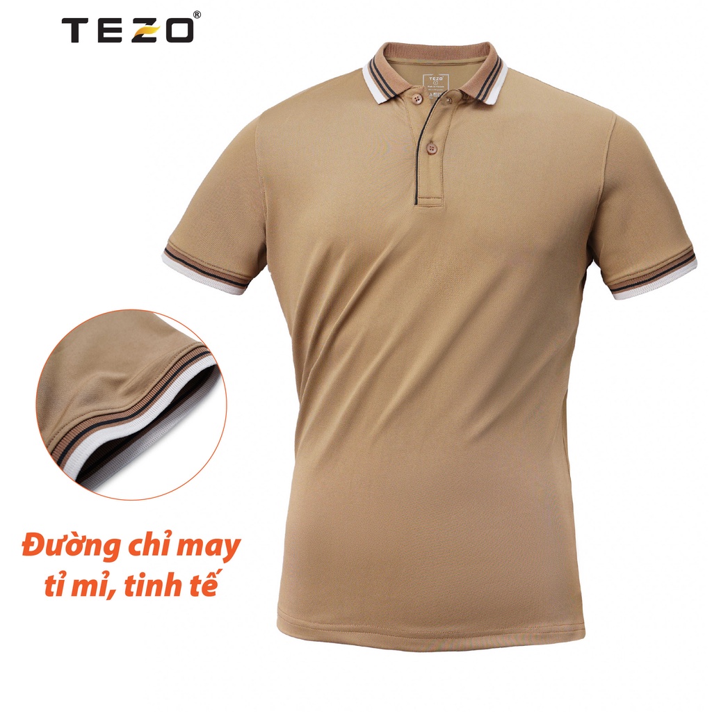 Áo polo nam Tezo, áo thun nam phối màu lịch sự trẻ trung năng động 2201APCT09