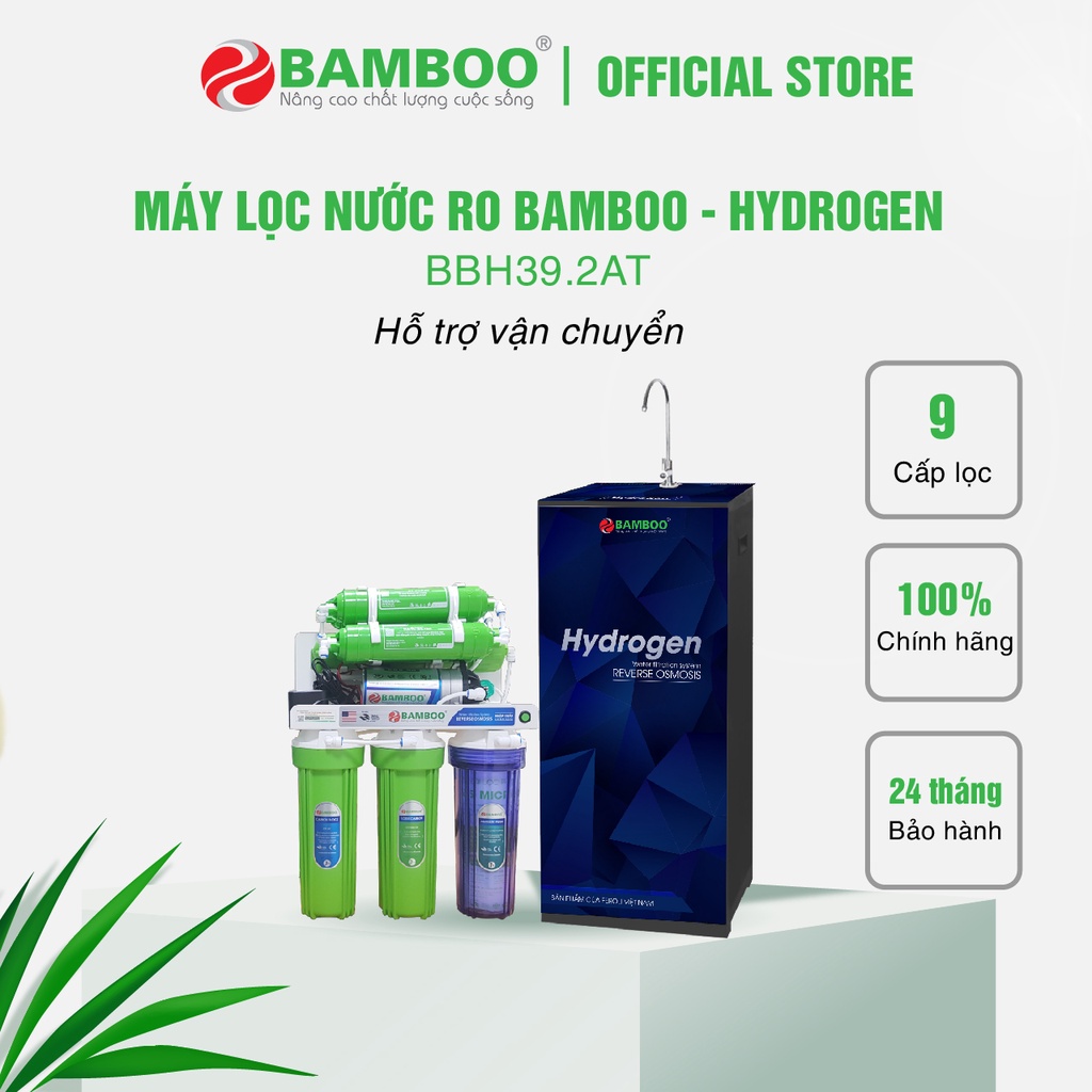 [Mã BMBAU300 giảm 10% đơn 499K] Máy lọc nước RO Bamboo Hydrogen 9 cấp lọc