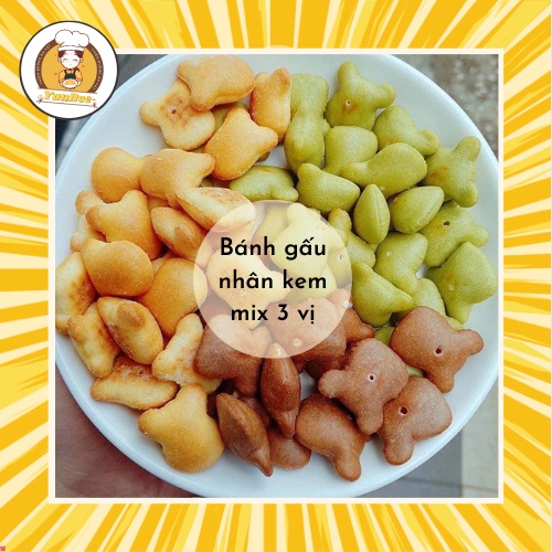 Bánh gấu nhân kem sữa mix 3 vị YUUBEE hộp 400g đồ ăn vặt Sài Gòn - Ăn vặt Yuubee