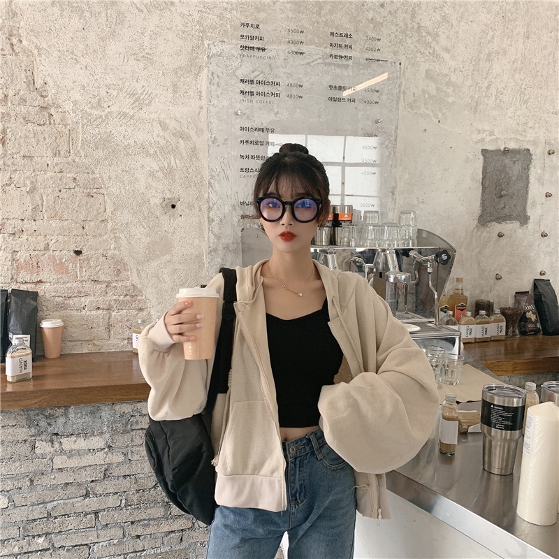 Áo khoác Cardigan tay dài có nón khóa kéo thời trang năng động | BigBuy360 - bigbuy360.vn