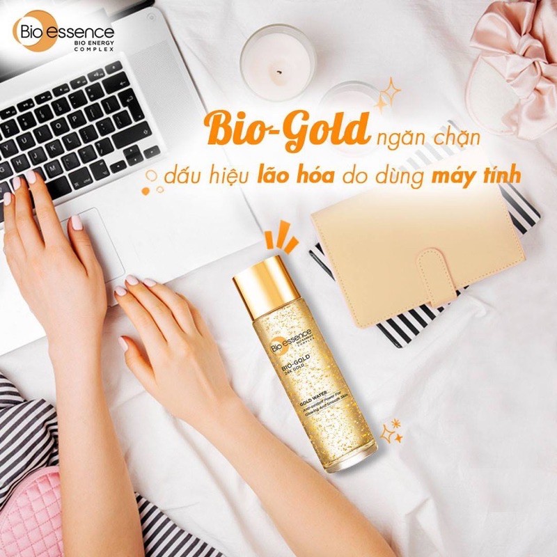 HSD:12/2023)Nước dưỡng ngăn ngừa lão hóa Bio-Essence Bio-Gold Bio-Essence Gold chiết xuất vàng 24k 150ml