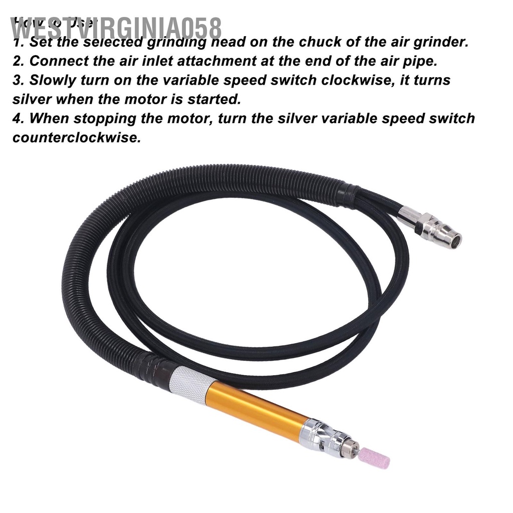 Westvirginia058 Pencil Die Grinder Air Pneumatic Micro 70000RPM 90PSI Tool Set Kit để khắc