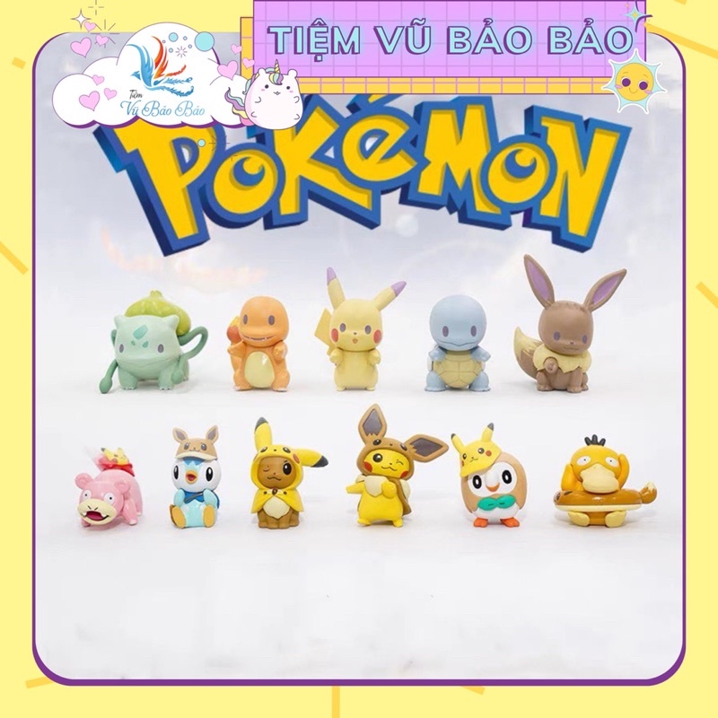 Mô hình pokemon pikachu trang trí tiểu cảnh trang trí bánh dễ thương