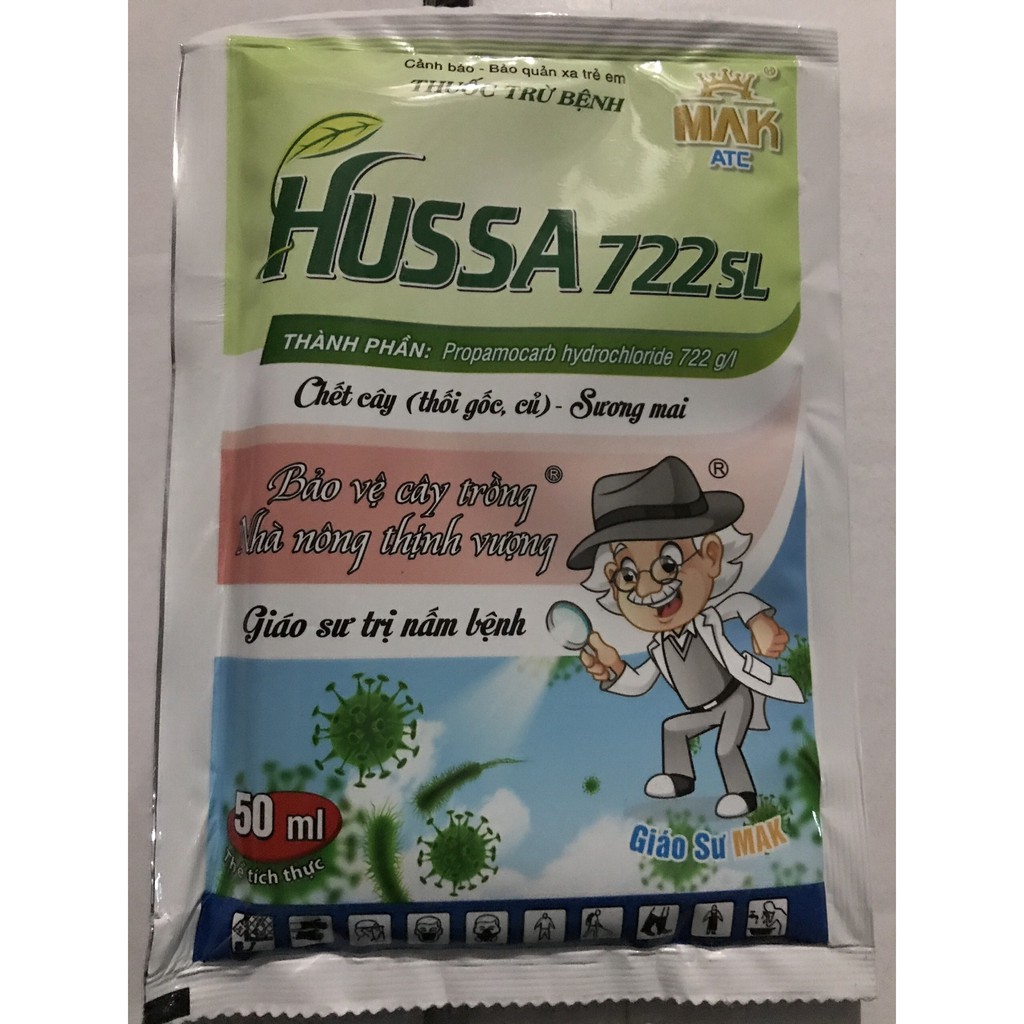 Chế phẩm Hussa 72SL đặc trị thối thân, gốc trên lan, cây cảnh, rau màu