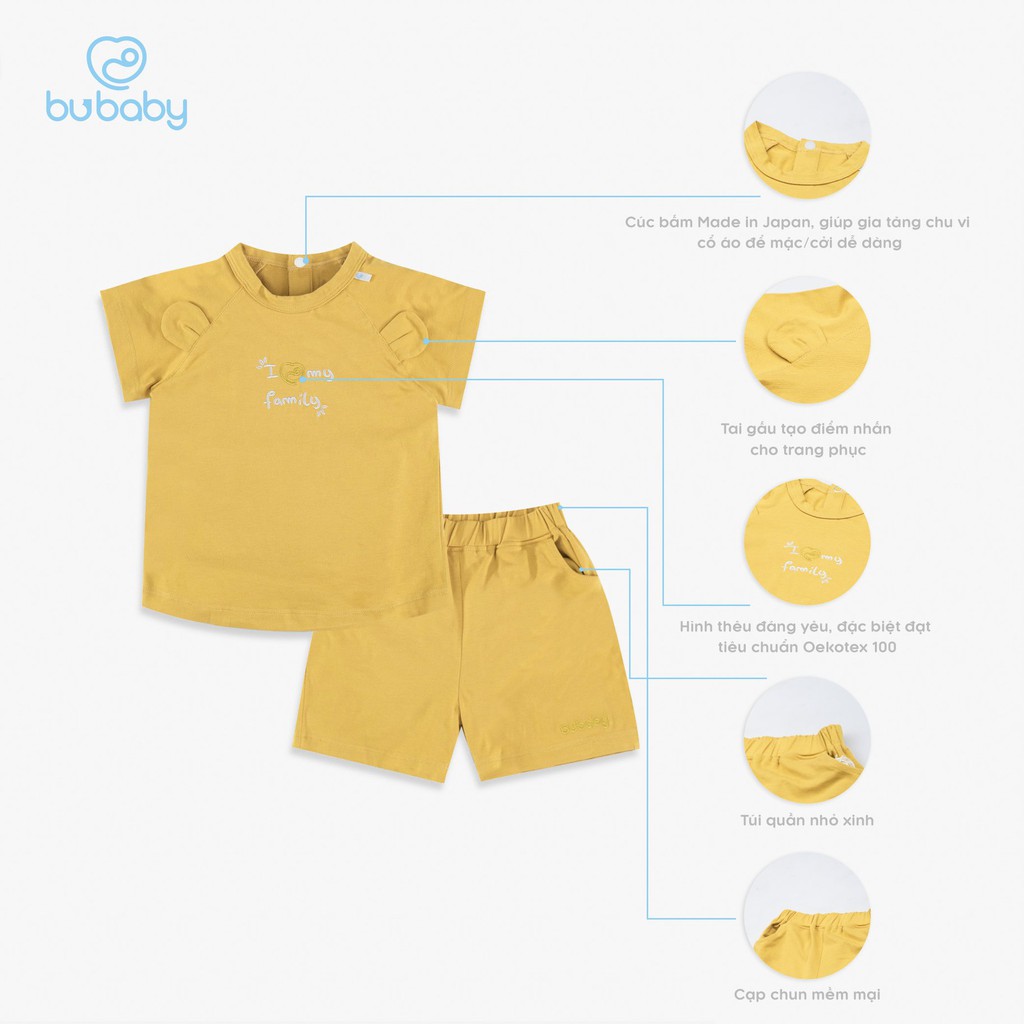 [Hot Items] Bộ cộc tay cài sau tai gấu trẻ em Buganik Baby Pooh BOC012.01 Bu