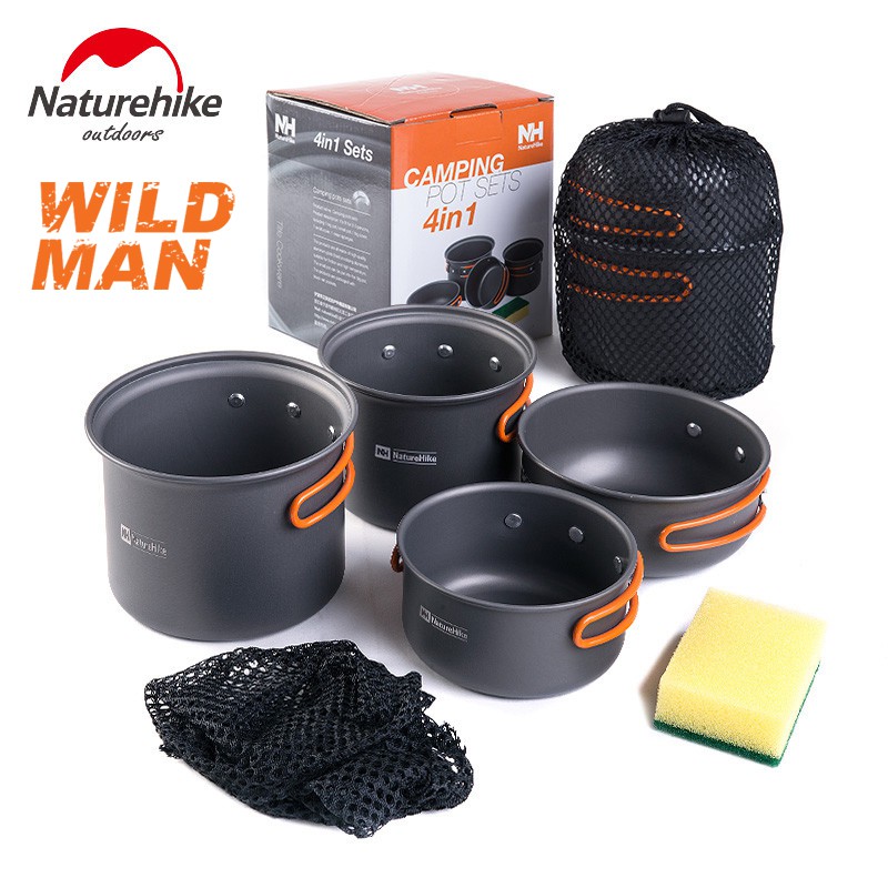 bộ nồi nấu ăn outdoor dã ngoại du lịch phượt naturehike NH15T401-G