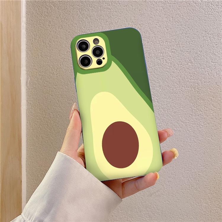 Iphone case 13promax hình quả bơ ốp lưng iphone cạnh vuông 6 6plus 7 plus 8 x xr xsmax 11 promax 12 pro max