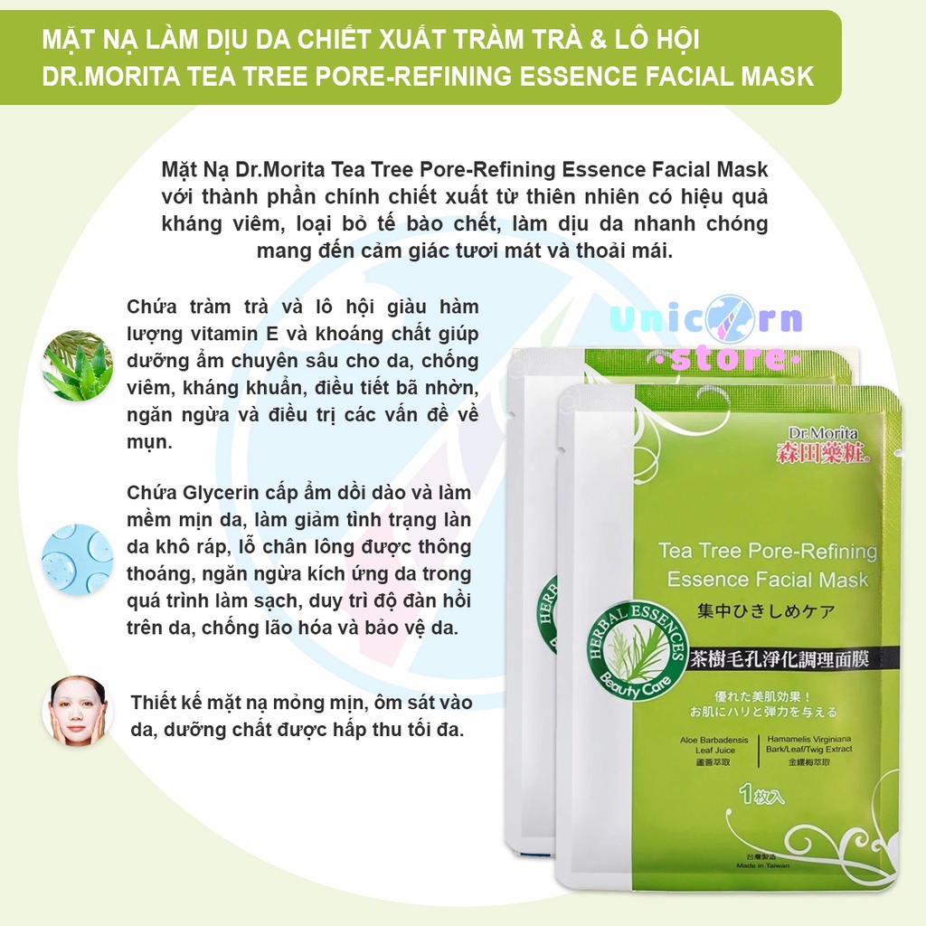 Mặt Nạ Dưỡng Da Ngừa Mụn, Cấp Ẩm và Dưỡng Sáng Dr.Morita 25ml