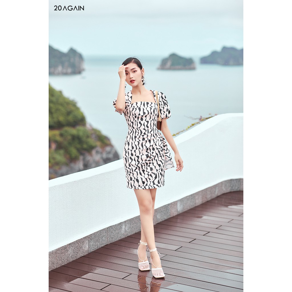 [Mã WABR0101 giảm 10% đơn 99K] Đầm ôm vạt chồng 20AGAIN thiết kế tôn dáng, vải lụa hàn cao cấp DOA1308 | BigBuy360 - bigbuy360.vn
