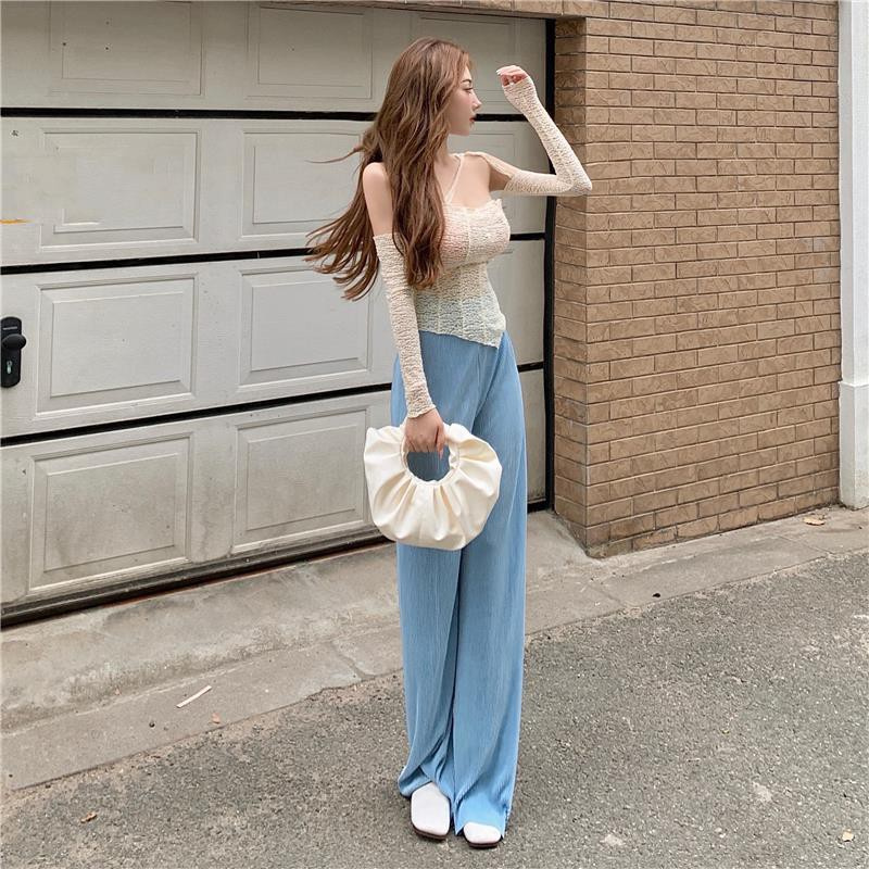 Áo kiểu tay dài hở vai phối ren phong cách mùa hè thời trang quyến rũ cho nữ