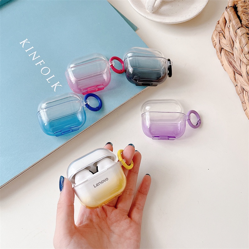 Vỏ Bảo Vệ Hộp Sạc Tai Nghe Lenovo LP40 Pro Màu Gradient &amp; Dream Blue Trong Suốt