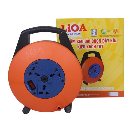 Ổ cắm kéo dài quay tay LIOA-XTD10-2-10A Kiểu xách tay dài 10m