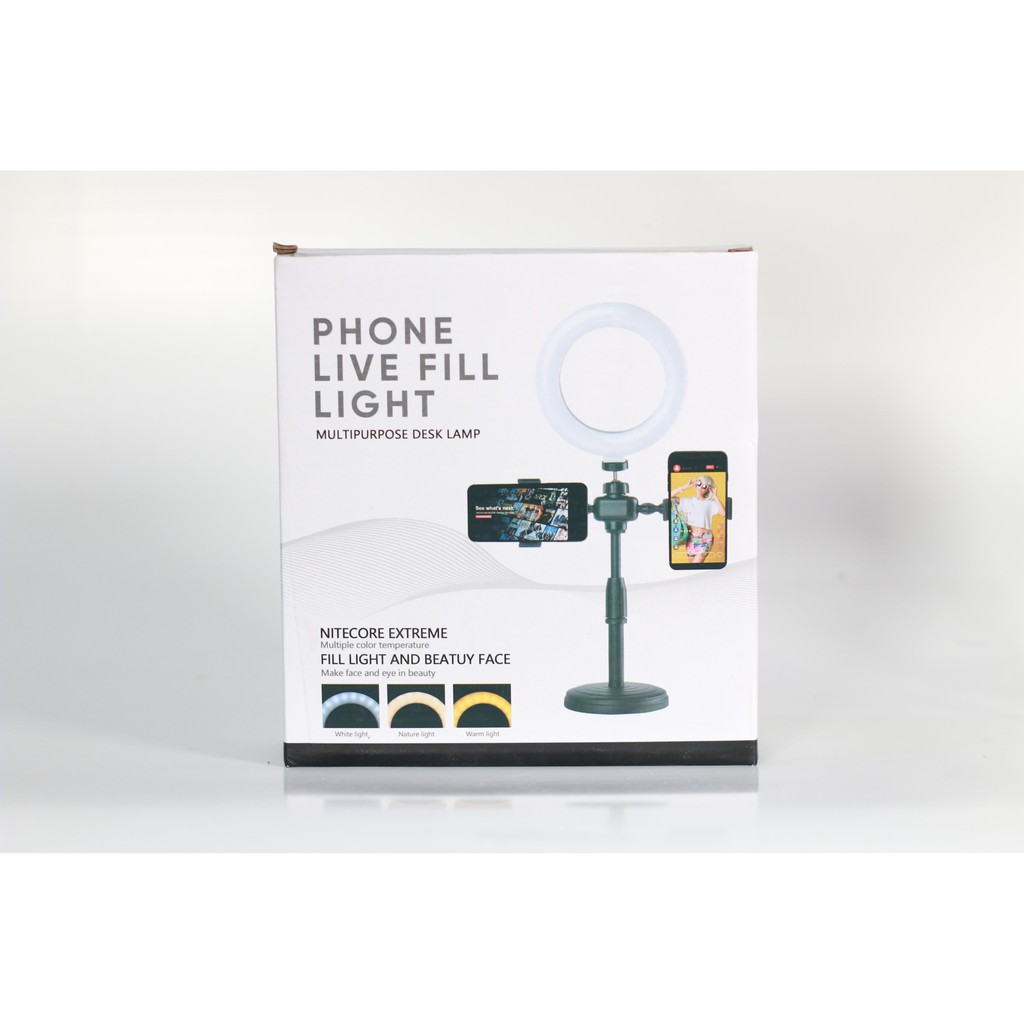 Giá Đỡ 2 Điện Thoại Livestream Có Đèn Led, Kẹp Điện Thoại Để Bàn Quay Video Tiktok Có Đèn Led 3 Màu - Có Video, Ảnh Thật | BigBuy360 - bigbuy360.vn