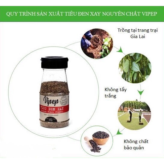 Hạt Tiêu Đen Xay Vipep 50g