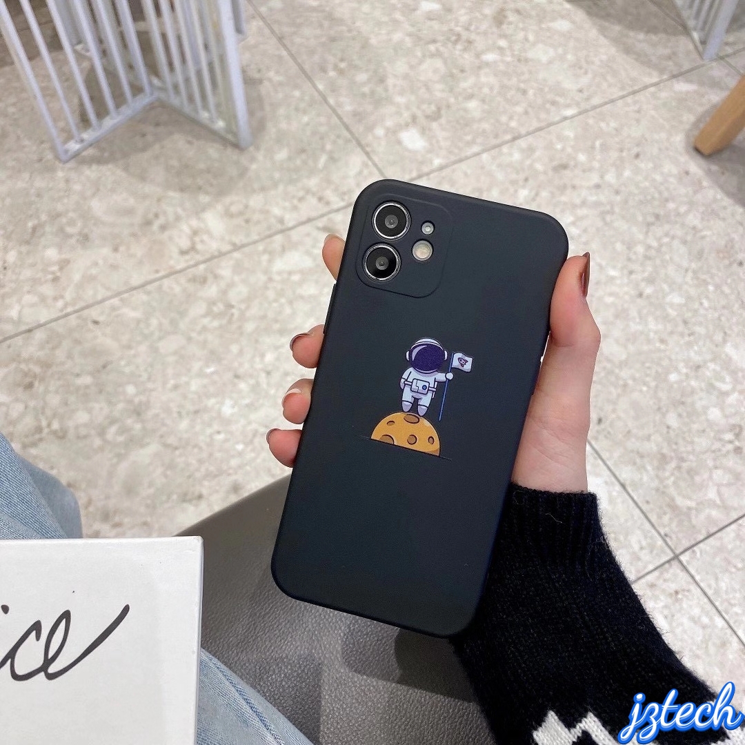 IPhone 12 11 Pro Max X Xs Max XR 8 7 Plus 12 Mini Fashion Space Astronaut Phone Case Cartoon Straight Edge Pattern Phone Case | BigBuy360 - bigbuy360.vn