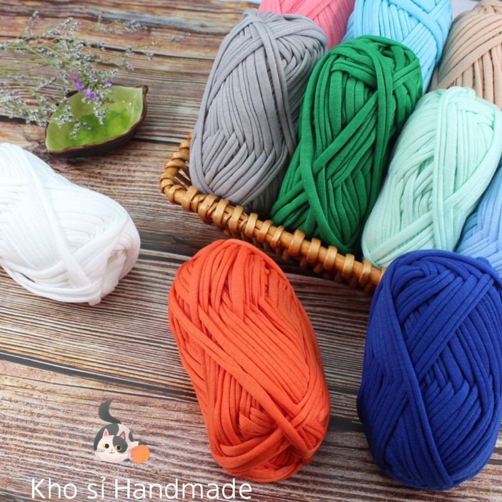 Sợi vải trơn TQ 100gr - Chuyên móc thảm, túi xách, giỏ