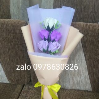 Hoa sáp thơm bó 5 bông, hình thật.