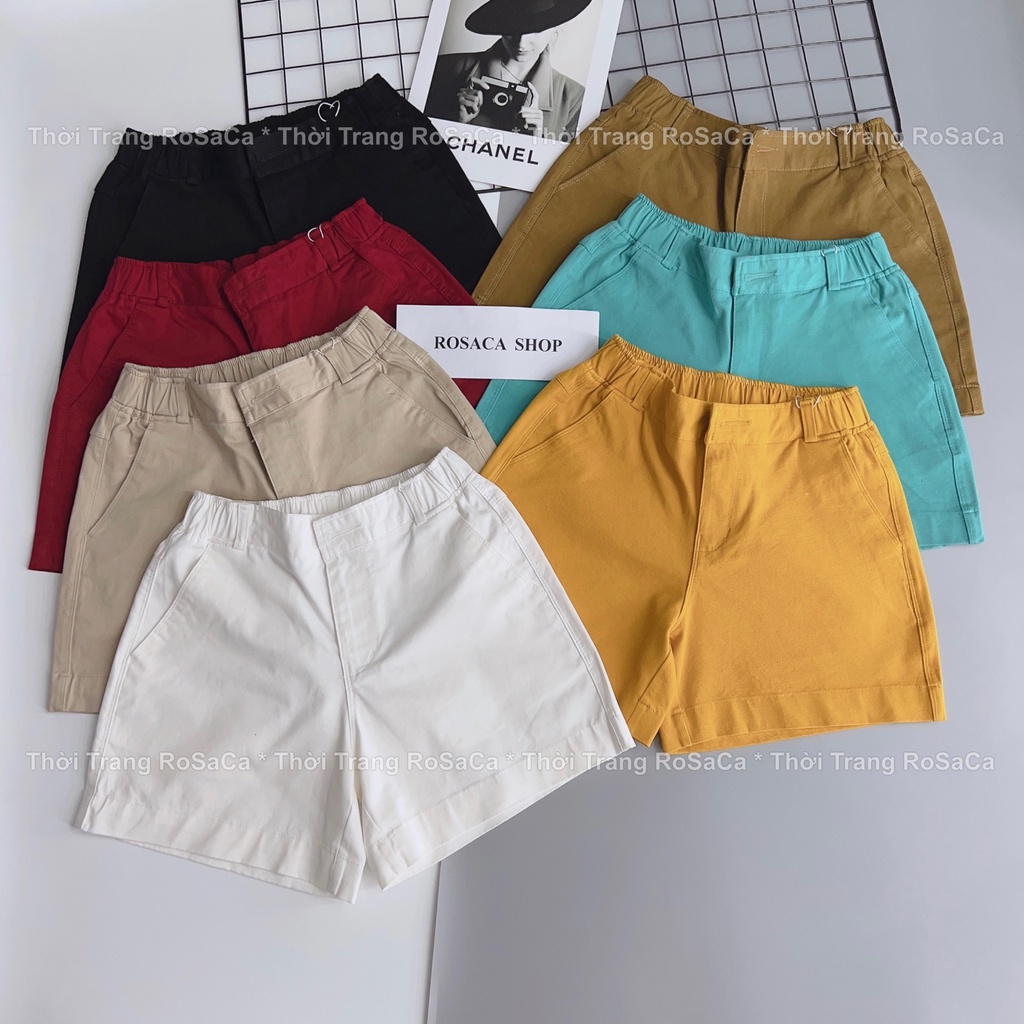 QUẦN ĐÙI KAKI NỮ GIÁ RẺ NHIỀU MÀU, KIỀU DÁNG ĐẸP ROSACA