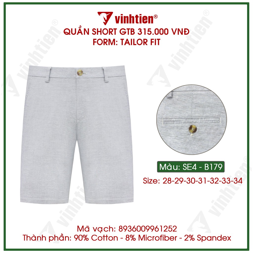 Quần Short Tailor Fit Vĩnh Tiến GTB 315