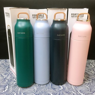 Bình giữ nhiệt Just Love cao cấp dung tích lớn 500ml dạng phích có nắp cốc uống đi kèm giữ nhiệt 15h chất liệu inox304