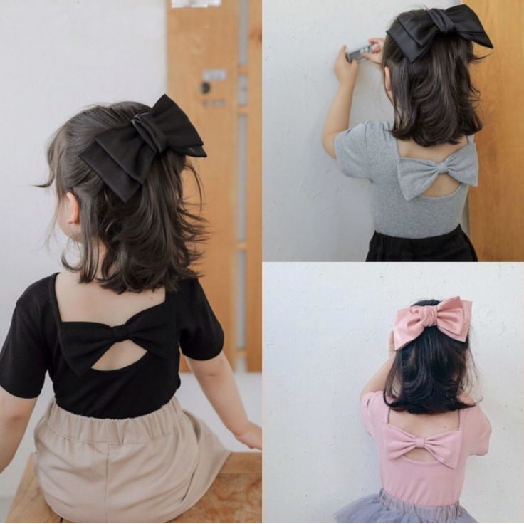 Áo phông cho bé gái 6 đến 18kg nơ lưng QATE680 - áo thun bé gái TB206