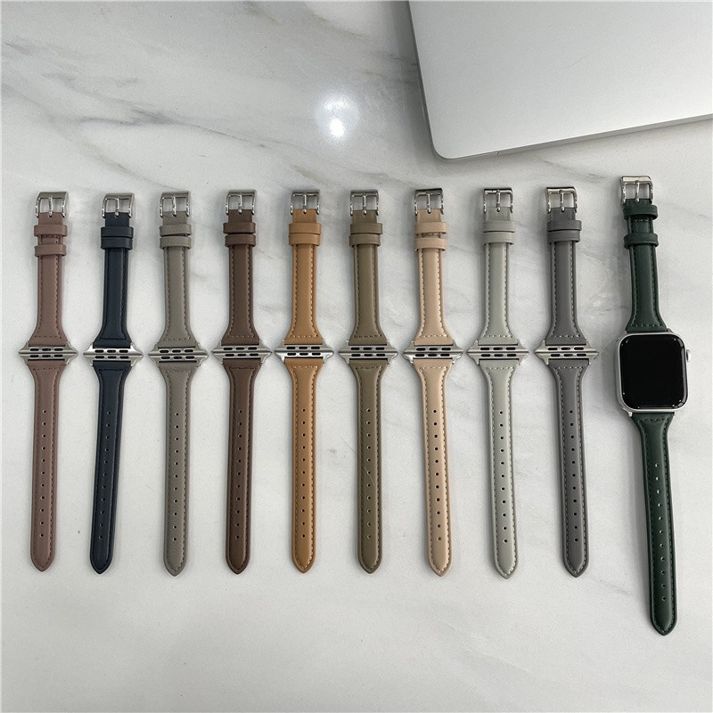 Dây Da Cao Cấp Thời Trang Cho Đồng Hồ Apple Phiên Bản 7 6 5 Se 4 3 2 41mm 45mm 38mm 40mm 42mm 44mm