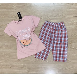 [bán sỉ] Bộ mặc nhà cotton dưa hấu